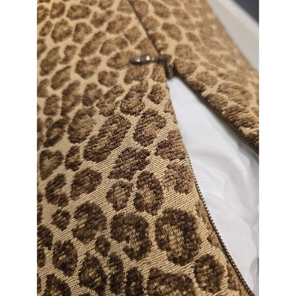 Villa By Noble Excellence Leopard Animal Bolster Pillow Tan New Body Long 36" - Picture 8 of 12